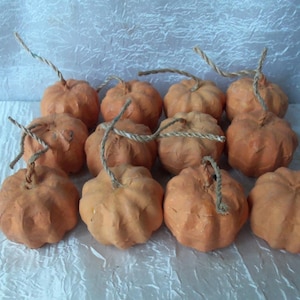 Paper Mache Pumpkins, Set of 12 Pumpkins, Fall Decor, Thanksgiving, Halloween, 3" Pumpkins, Place Cards