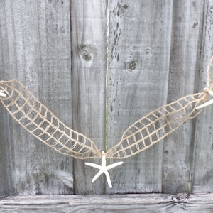 10 Ft. Starfish Garland, Natural Starfish Net Garland, Antique White Garland, Beige Garland, Gift