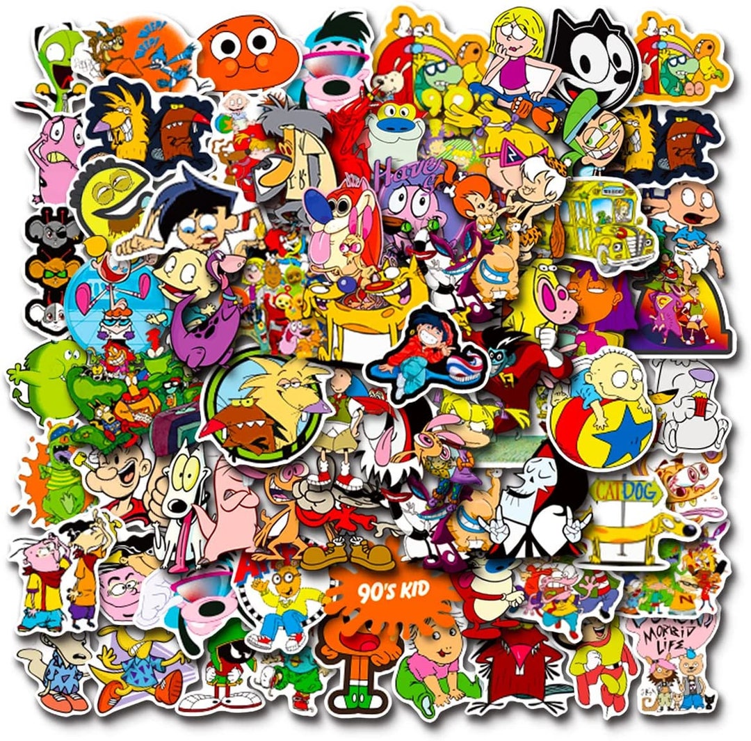 15 Cartoon Sticker Pack 90's Cartoon Stickers Journal Etsy