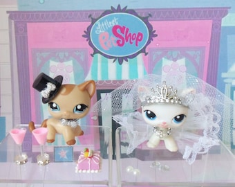 Littlest Pet Shop LPS 9er Lot von 9 Hochzeits-Set BRAUT & GRÄUM Personalisierte Accessoires Keine Haustiere