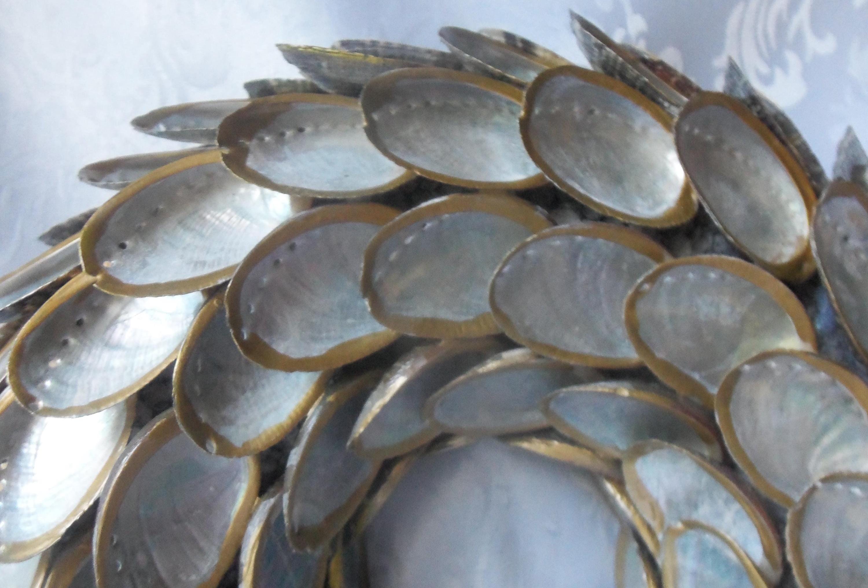 Wreath, Gold Abalone Shell Wreath, 11