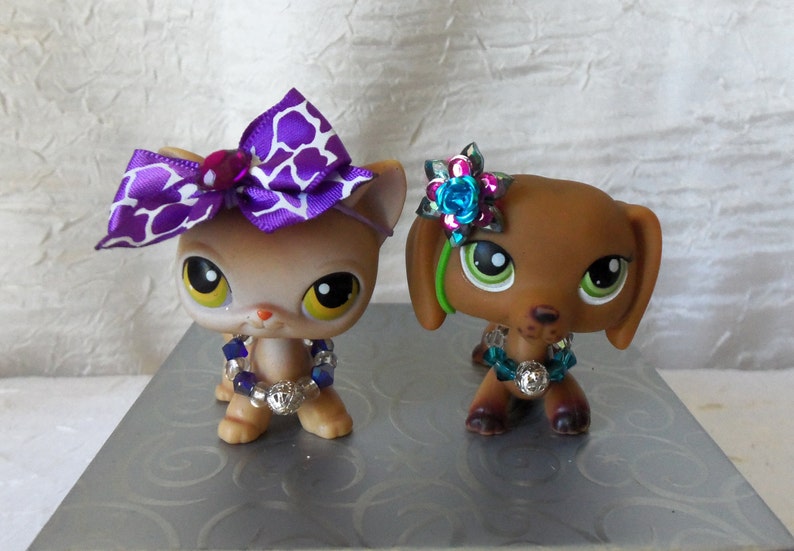 Littlest Pet Shop LPS RANDOM Lot of 15 Custom Bow Necklace & Earrings No Pets, LPS image 3