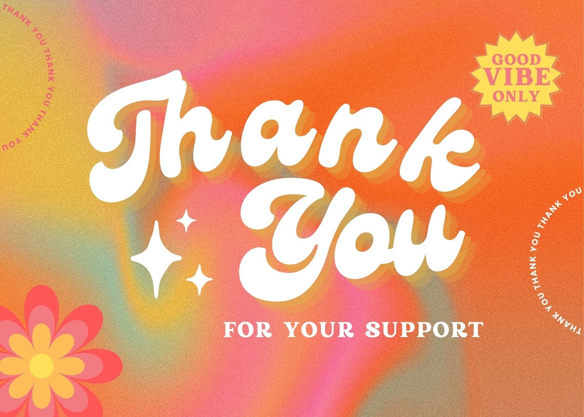Multicolored Groovy Thank You Card image 1