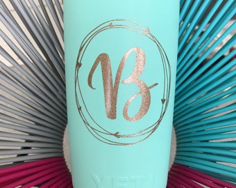 PERSONALIZED LETTER DECAL / Monogram / Vinyl Sticker / Car Laptop Tumbler Mug Notebook / Made to Order