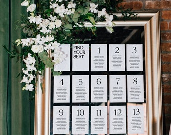 Find Your Seat - Table Number Seating Chart for a Wedding or Event