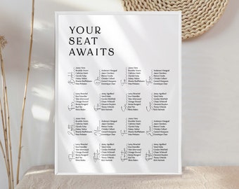 Your Seat Awaits - Editable Setting Plan for Wedding or Event