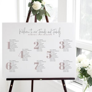 Modern Blush Seating Plan, Blush Wedding Seating Chart Template, Printable Seating Plan, Seating Plan Template