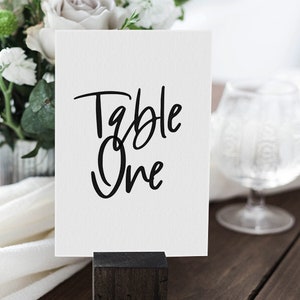 Modern Table Numbers Template, Printable Table Numbers, Simple Wedding Table Numbers