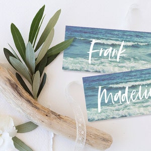 Wedding Escort Cards, Wedding Place Cards, Printable Wedding Names, Escort Card Template, Printable Escort Cards, Beach Place Card