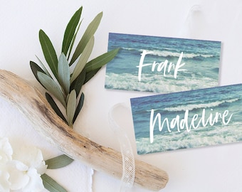 Wedding Escort Cards, Wedding Place Cards, Printable Wedding Names, Escort Card Template, Printable Escort Cards, Beach Place Card