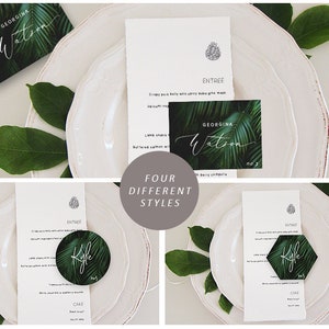 Tropical Escort Cards, Tropical Place Cards, Wedding Escort Cards, Wedding Place Cards, Escort Card Template, Printable Escort Cards