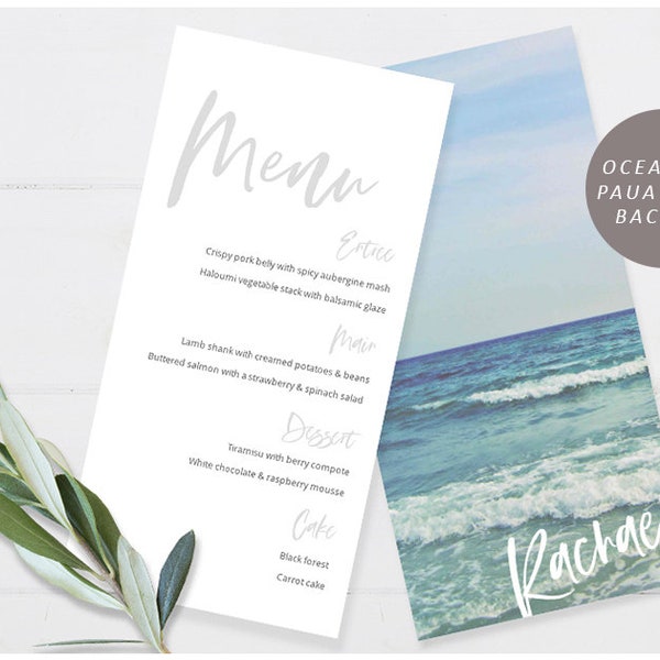 Beach Wedding Menu Etsy