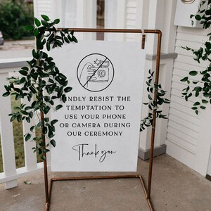 Unplugged Sign Template - Printable Wedding Sign for no Photos at a Wedding or Event