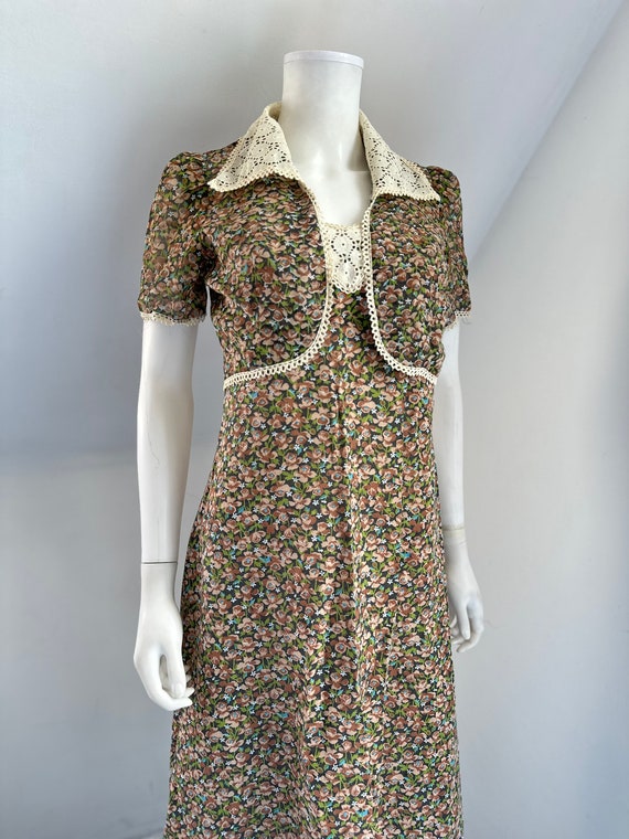 Vintage 1970s does 30s Halter Dress Bolero Jacket - image 1