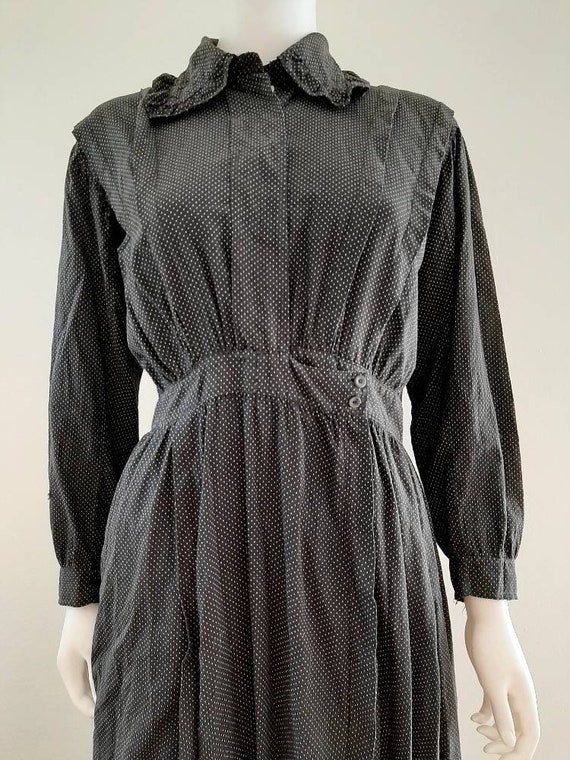 Antique 1900s Everyday Calico Chore Dress M L - image 2