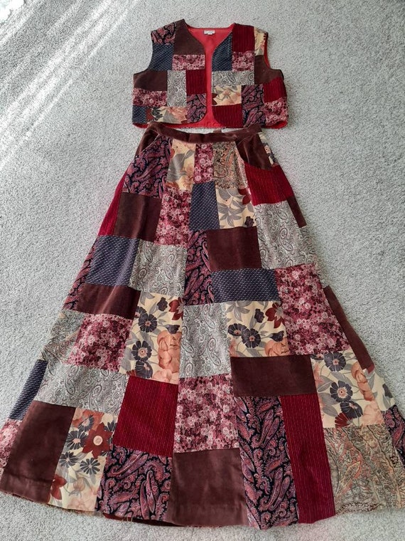 Vintage 1970's Appalachian Craftsmen Velvet Patchw