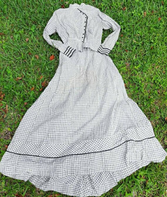 Antique 1900s Edwardian Workwear Blouse Skirt Dres