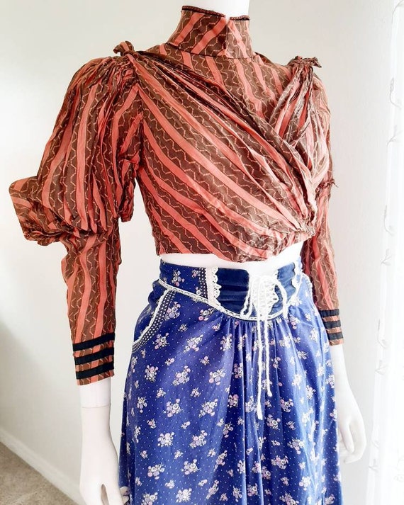 Antique Late 1890s Victorian Calico Cotton Prairie