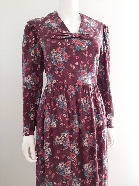 Vintage Laura Ashley DustyTea Rose Sailor Collar D