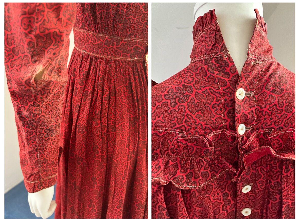 Antique Early Country Prairie Calico Dress 1900s - Etsy Norway Antique Early Country Prairie Calico Dress 1900s - Etsy Norway