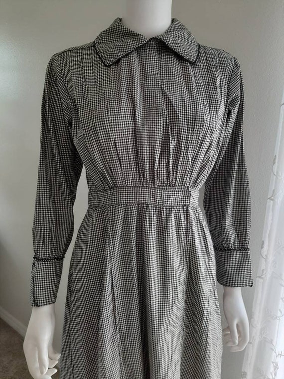 Antique 1900 Edwardian Gingham Cotton Work Chore E