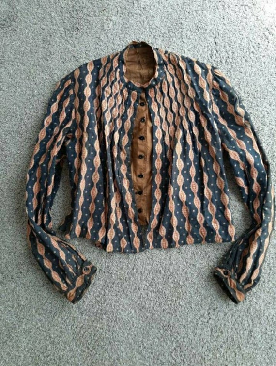 Early Antique 1900's Country Calico Bodice Prairie