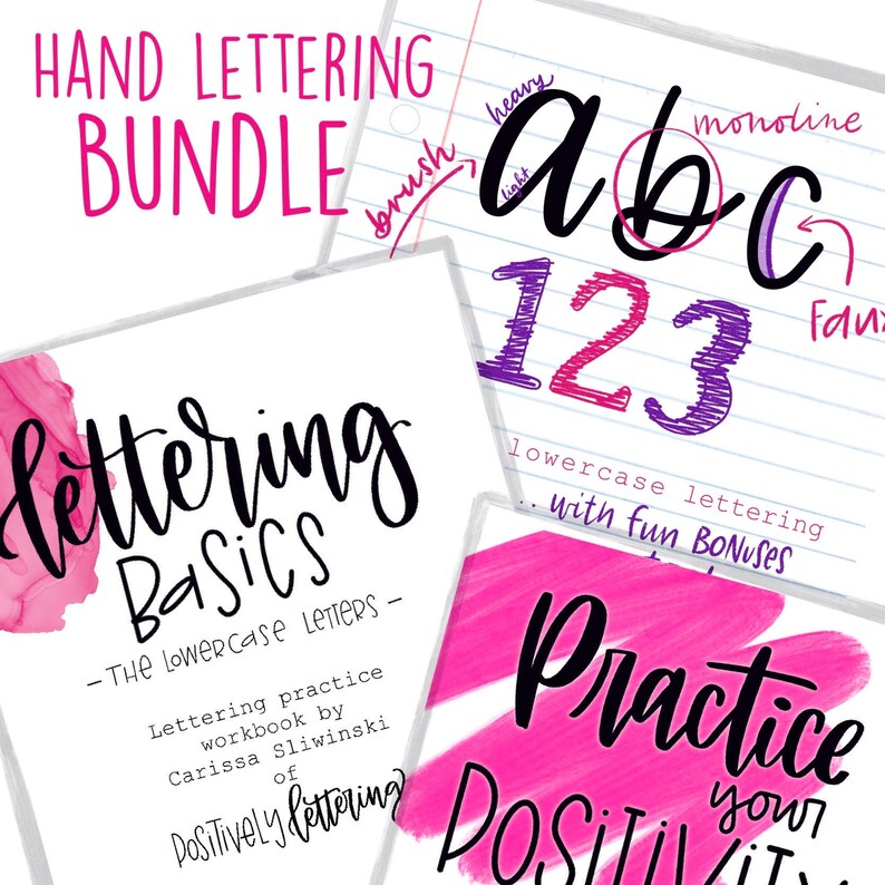 Y Lettering Basic Hand Lettering Bundle, Learn Lettering Basics, Beginner Lettering Kit ...