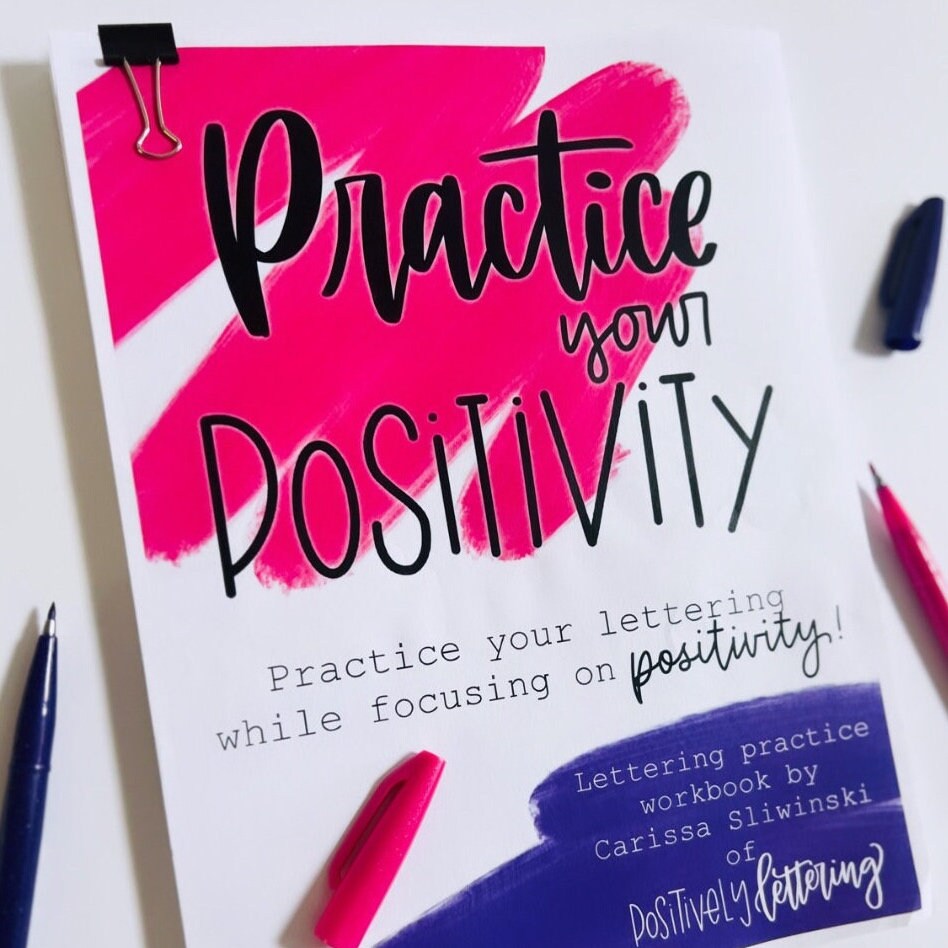 Learn to Letter, Lettering Worksheets, Positive Words Lettering, Hand ...