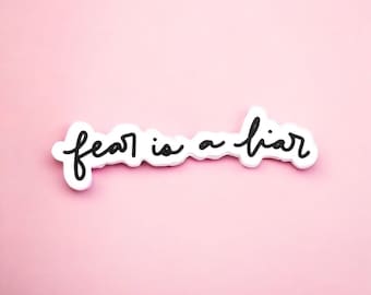 Angst is een leugenaar onverschrokken stickers voor Kindles, anti-angstcadeau voor haar, benodigdheden voor bijbeljournaling, christelijke cadeaus voor vrouwen geloofsstickers