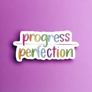 Adesivi Progress Over Perfection per laptop, Adesivi per pianificatore di crescita personale per donne, Adesivo per specchio con affermazioni positive, Regalo per la cura di sé