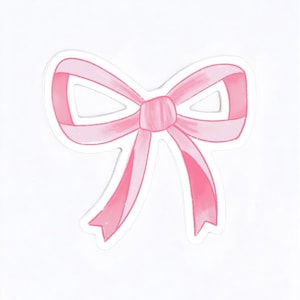 Pink Bow Stickers for Water Bottle, Coquette Stickers Aesthetic ...
