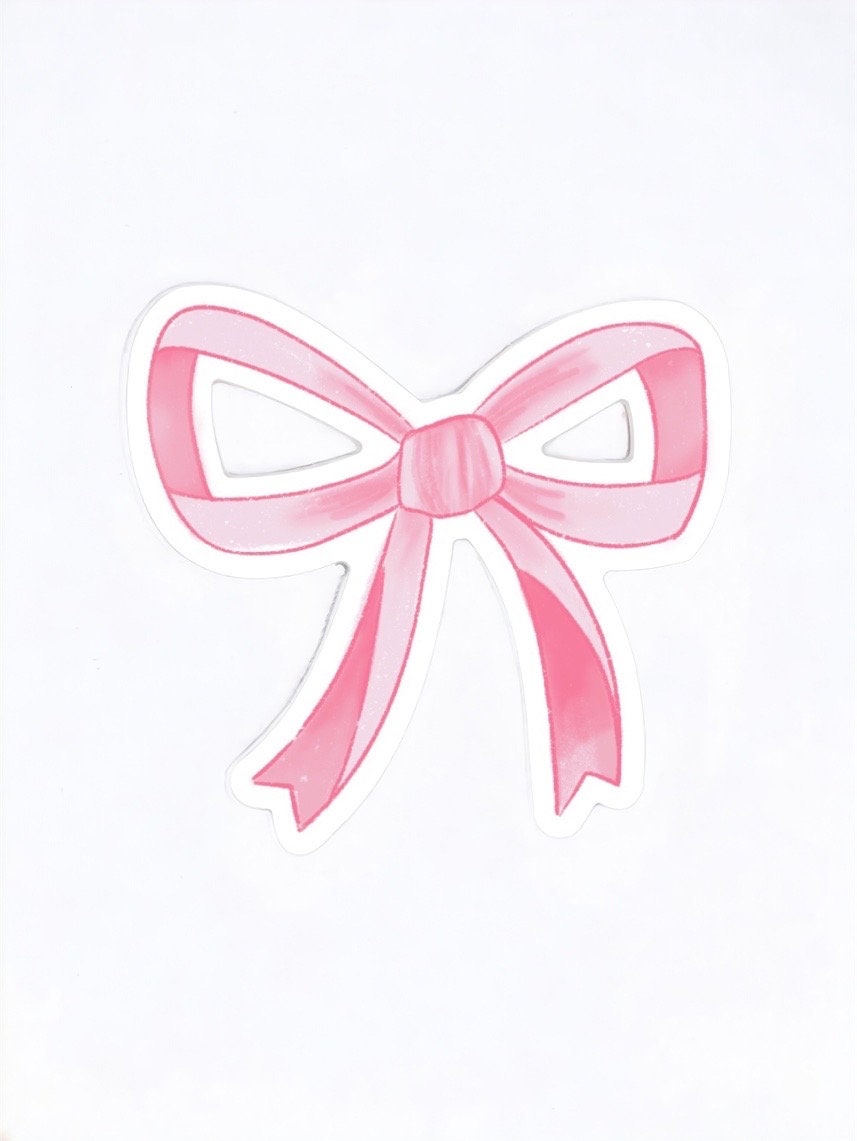 Pink Bow Stickers for Water Bottle, Coquette Stickers Aesthetic ...