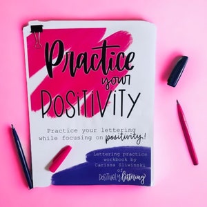 Lettering lernen, Lettering-Arbeitsblätter, positive Words-Lettering, Handlettering-Arbeitsblätter, Lettering-Praxis, Positivität üben