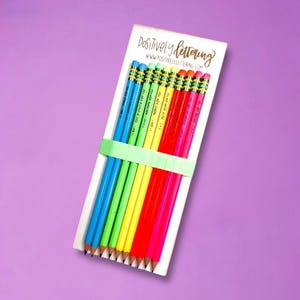Biblical Affirmation positive pencils set of 10, You are Special, Neon Scripture pencils, Bible Verse Reminder, Uplifting gift for Tween,