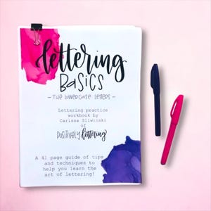 Lettering a mano para principiantes, libro de ejercicios digital básico de lettering, hojas de trabajo de lettering, hojas de práctica del alfabeto en minúsculas, caligrafía moderna