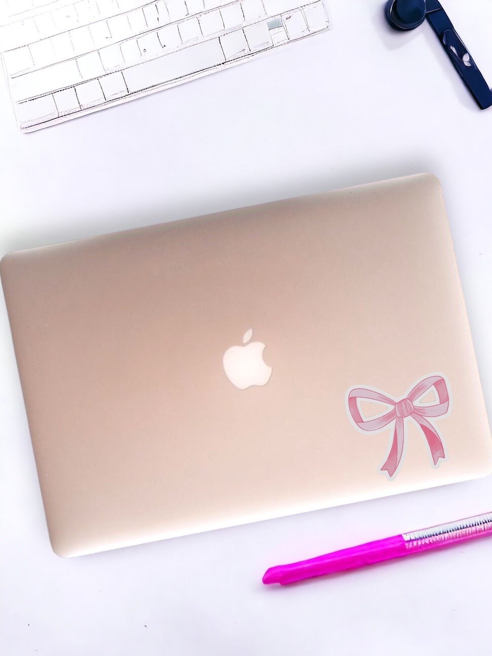 Pink Bow Stickers for Water Bottle, Coquette Stickers Aesthetic ...