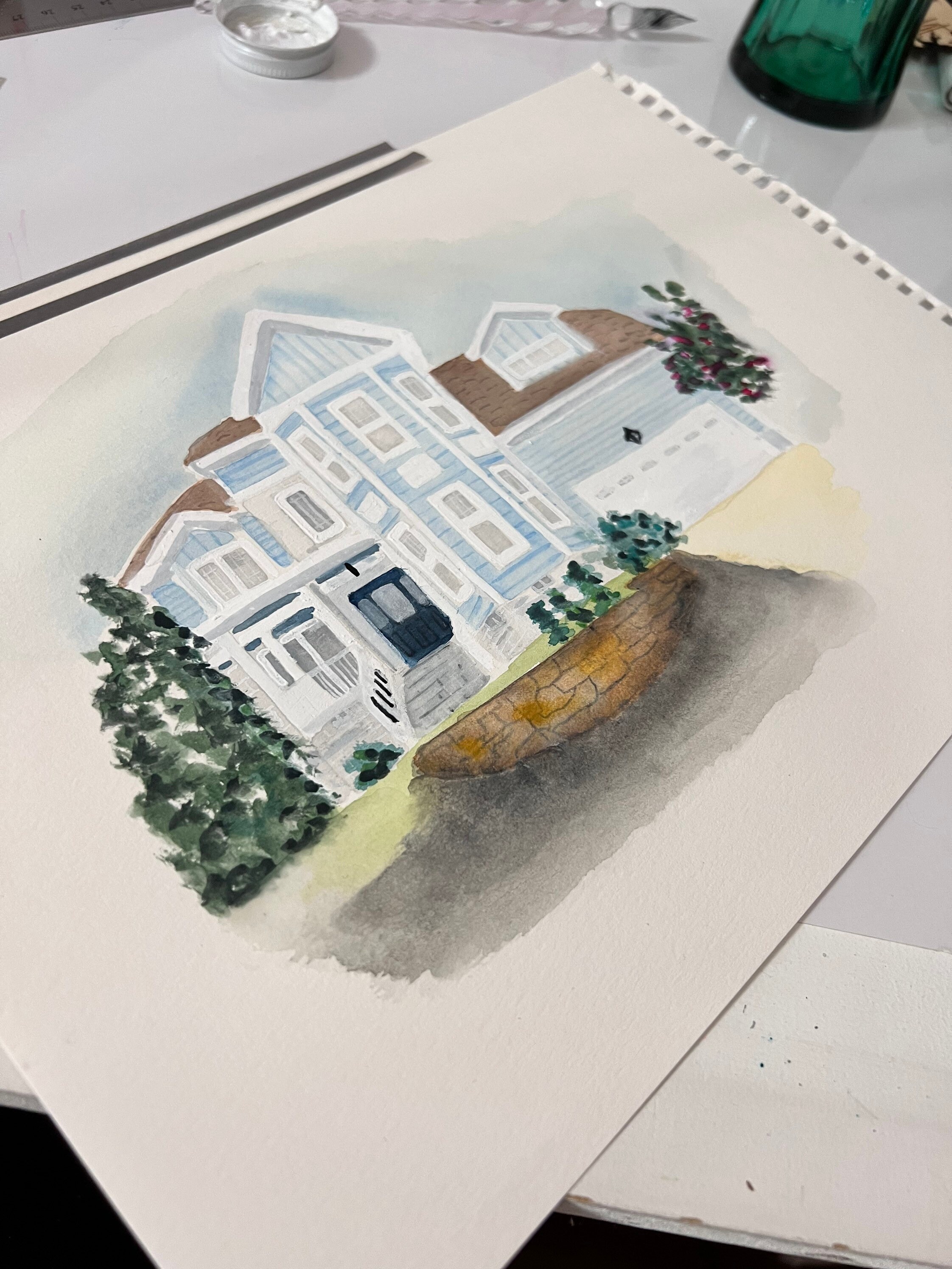 Watercolor Home Portrait Custom Home Watercolor Housewarming - Etsy