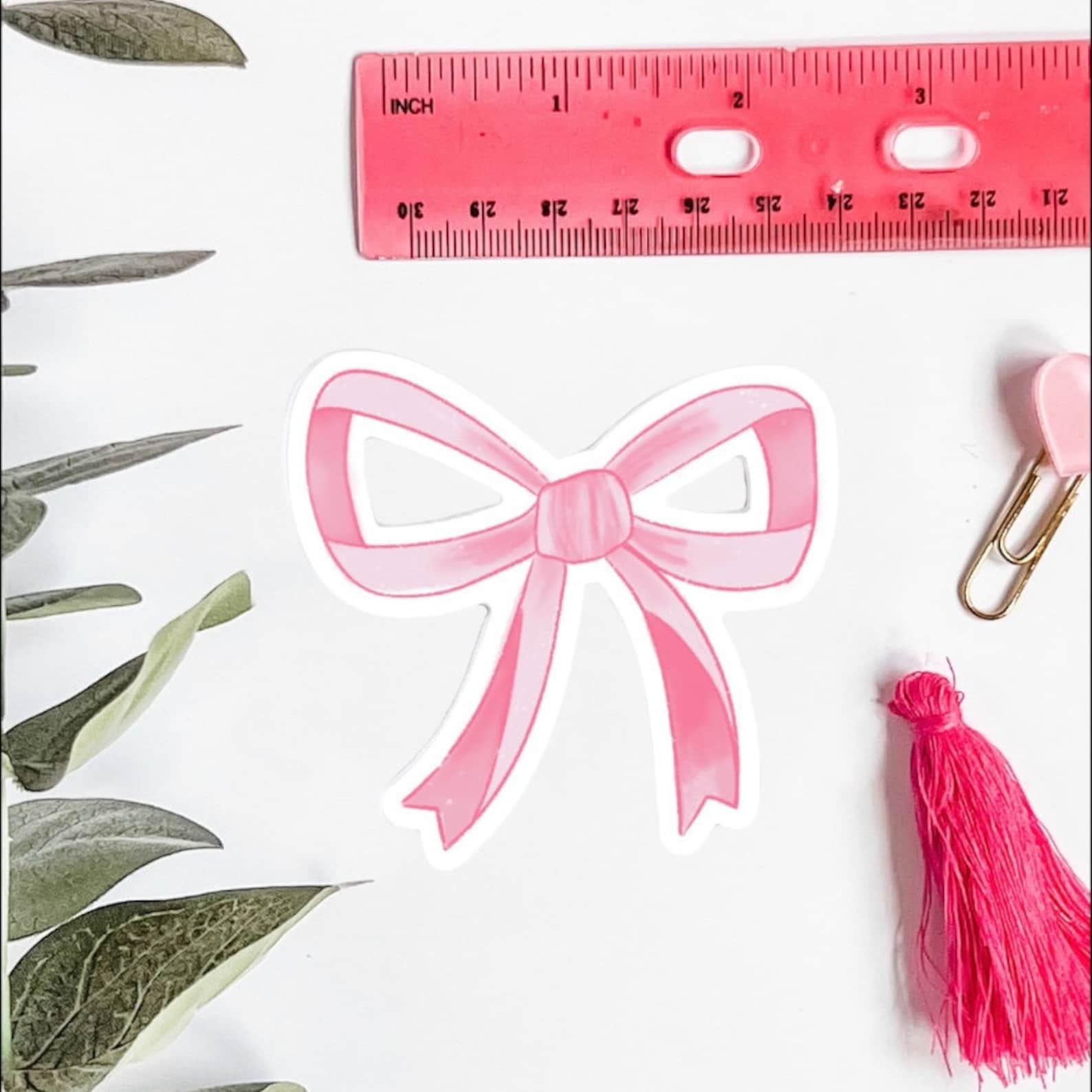 Pink Bow Stickers for Water Bottle, Coquette Stickers Aesthetic ...