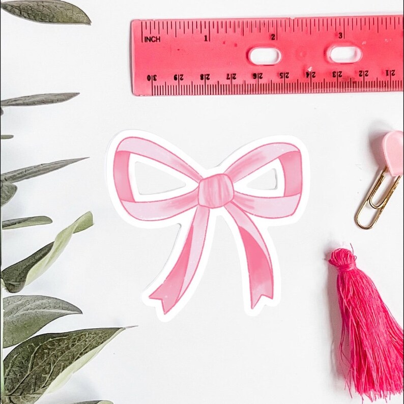 Pink Bow Stickers for Water Bottle, Coquette Stickers Aesthetic ...