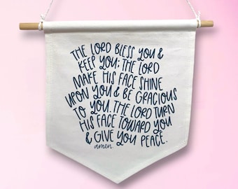 The Lord bless you and keep you home decor for children, house warming gift for her, Pastor wife gift, new baby nursery banner, Numbers 6:24