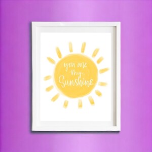 You are my sunshine wall art printable, Sun nursery print digital download, Weather nursery decor, Kids playroom wall decor, Gender neutral