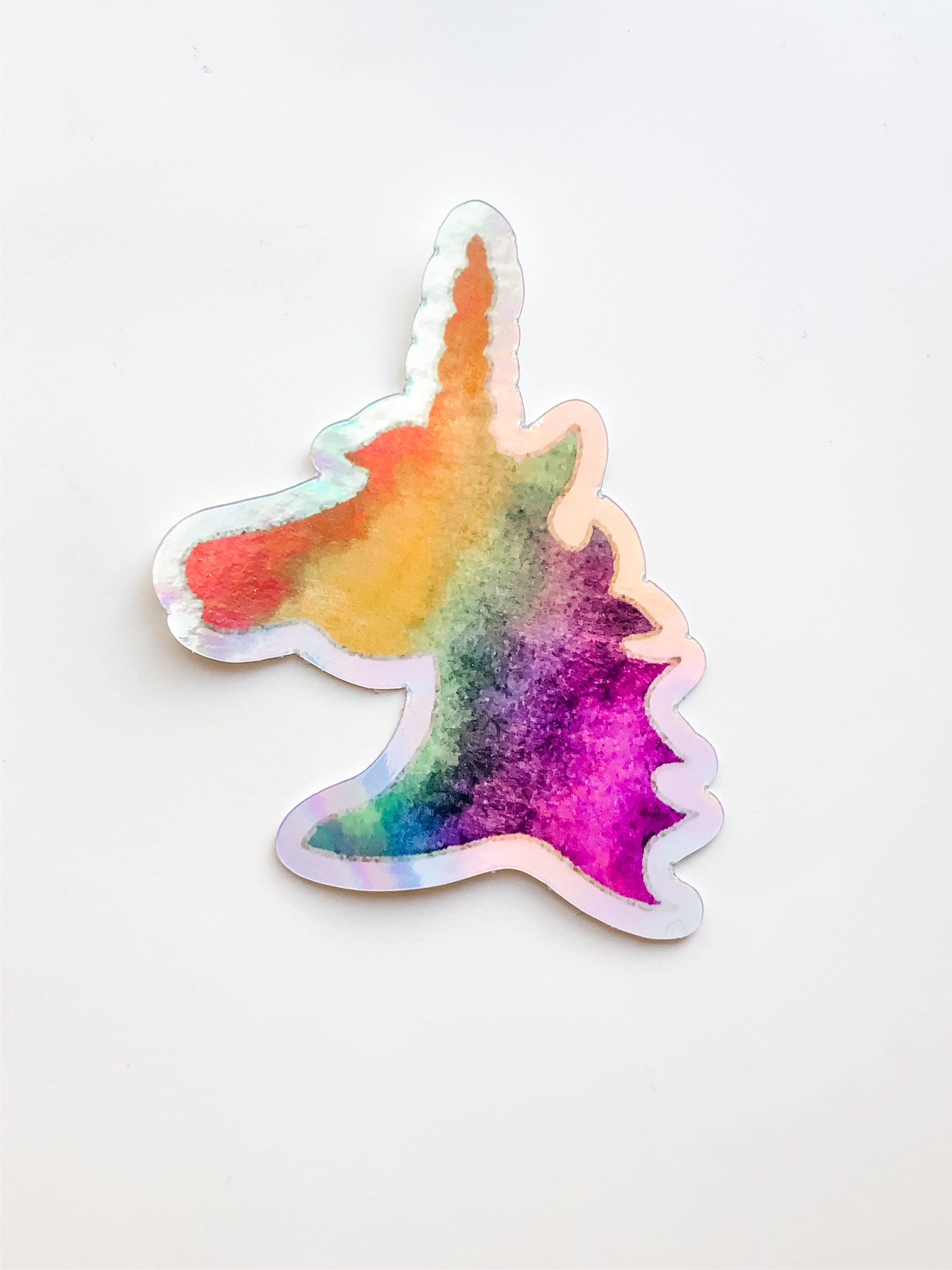 Holographic Unicorn Sticker Rainbow Unicorn Sticker Etsy
