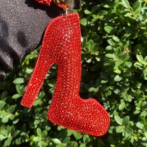 Stiletto Heel Key Chain, Bling High Heel Keychain, Red Heel Keychain, Statement Keychain, Shoe Tassel Keychain, Gift for Shoe Lover