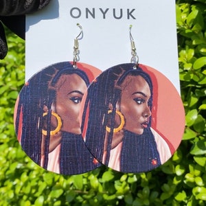 African Wood Earrings, Tribal Earrings, Ethnic Earrings, Afrocentric Earrings, Gift for her, Gift for Girlfriend, Gift for Mom