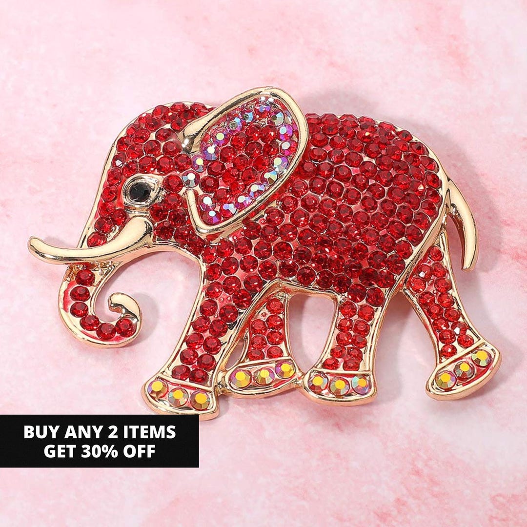 Delta Sigma Theta Red Rhinestone Elephant Brooch, Sorority Gift - Etsy