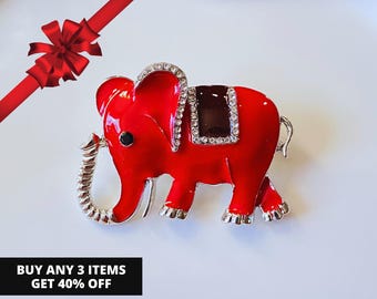 Delta-Sigma-Theta-Elefant-Brosche, Sorority-Brosche, Geschenk für Soror, DELTA-Schmuck, handgemachter Elefant-Schmuck, Weihnachtsgeschenk