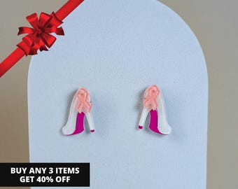 Pink Ribbon Earrings, Breast Cancer Earrings, Lead and Nickel Free Earrings, Earrings for Cancer Survivor, Gift for her, Awareness Earrings