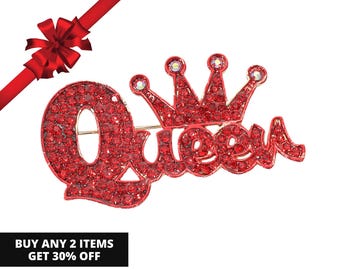 Rote Strass-Kronen-Brosche, Schmuck der Delta Sigma Theta Sorority, Geschenk für Schwestern