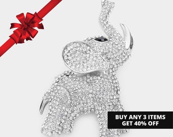 Strass-Elefantenbrosche der Delta Sigma Theta-Schwesternschaft, Geschenk für die Schwesternschaft, silberne Elefantennadel