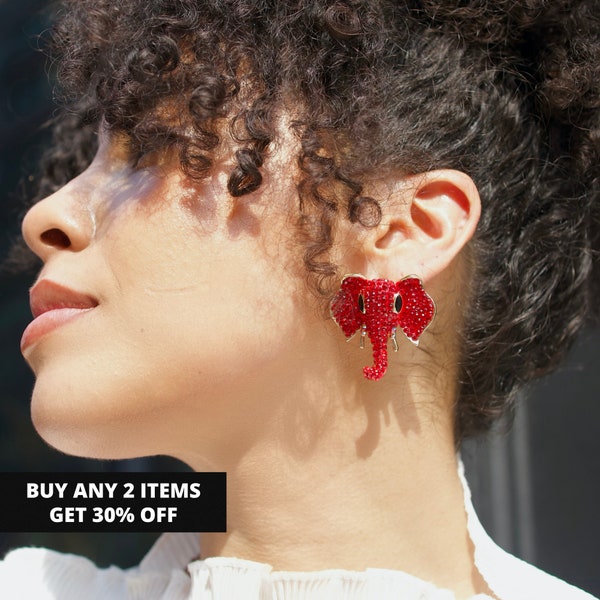 Delta Sigma Theta Elephant Earrings, Ethnic Earrings, Sorority Earrings, Statement Earrings, Gift for Soror, Mother's Day Gift